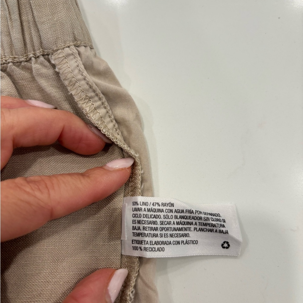A New Day Tan High Waist Shorts with Elastic Waistband - Picture 6 of 6